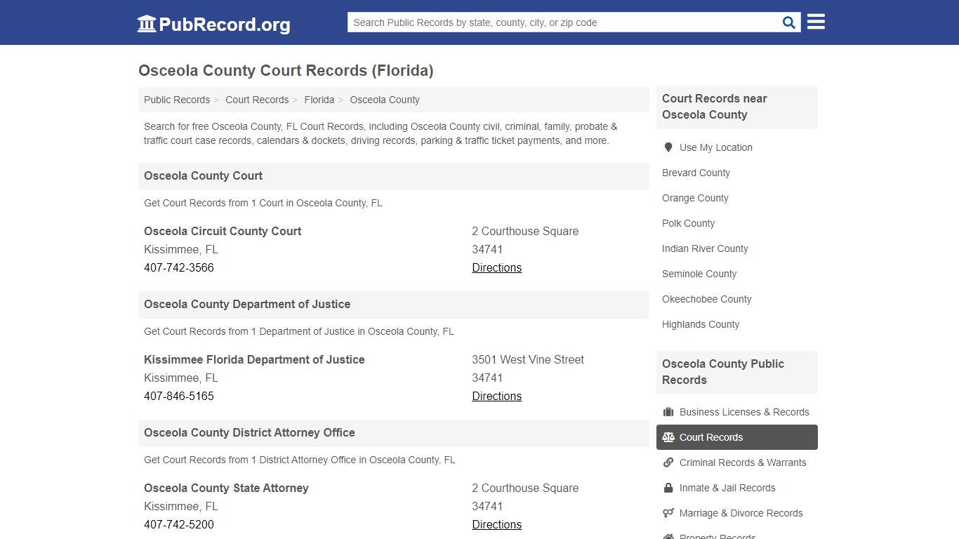 Free Osceola County Court Records (Florida Court Records) - PubRecord.org