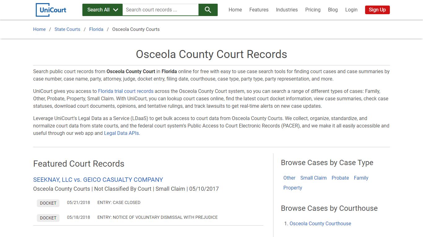 Osceola County Court Records | Florida | UniCourt